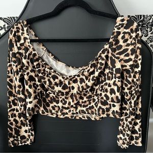 Leopard print cropped top